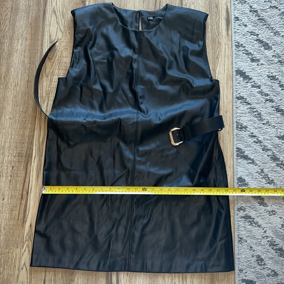 NEW! Zara Faux Leather Sleeveless Mini Dress - Picture 6 of 8